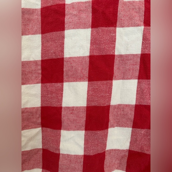 Abercrombie & Fitch Red and White Plaid Flannel Shirt - Picture 5 of 6